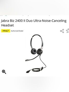 Jabra Biz 2400 II Duo Noise-Canceling Headset Black Kevlar Cords 360 Boom Mic!